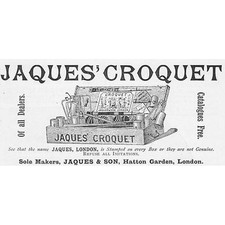 JAQUES Croquet Set Victorian Advertisement 1893