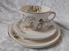 Alfred Meakin Oklahoma Trio Tea Cup Saucer Side Plate Cowboy Americana Vintage