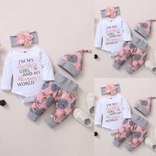 4PCS Newborn Baby Girl Floral