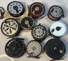 Vintage Fly Reel Lot Pflueger Medalist Sal-Trout Ocean City Browning Daiwa x10