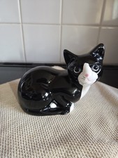 Rosenthal Netter Porcelian Black White Cat Figurine Vintage