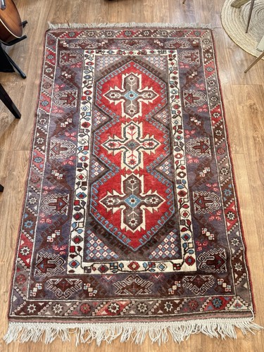 Hand knotted tribal wool rug - hand-knotted,