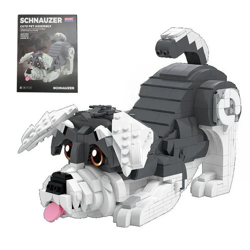 Schnauzer dog building blocks - building,