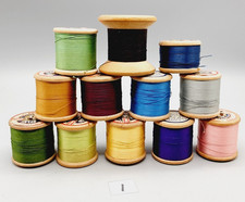 12 Vintage Wooden Cotton Reels