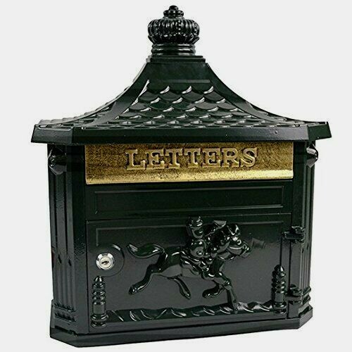 Black wall post box - post,
