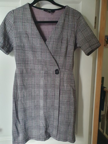 Next size pink grey plaid - 12, &