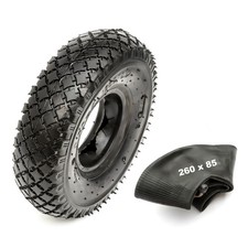 10 Inch Tyre & Inner Tube 260x85 Diamond Tread 2 Ply Mobility Scooter 4 Inch Rim