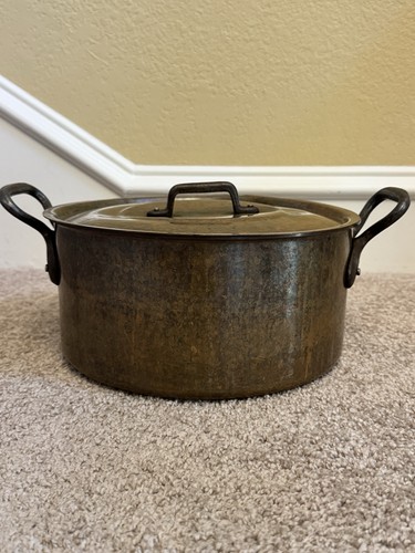 Vintage 10inch copper stockpot - vintage,