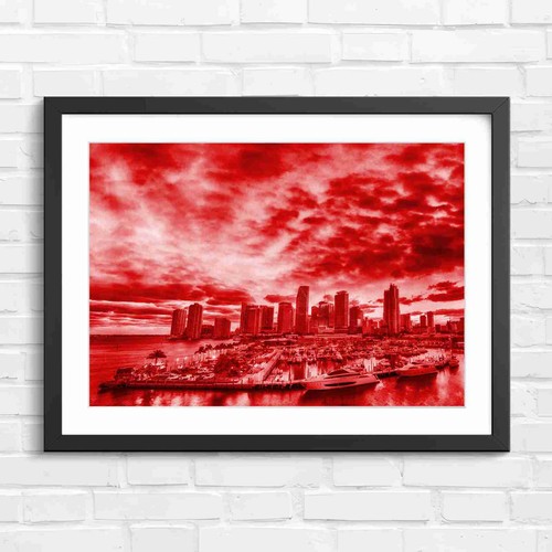 Vibrant miami skyline with - miami,
