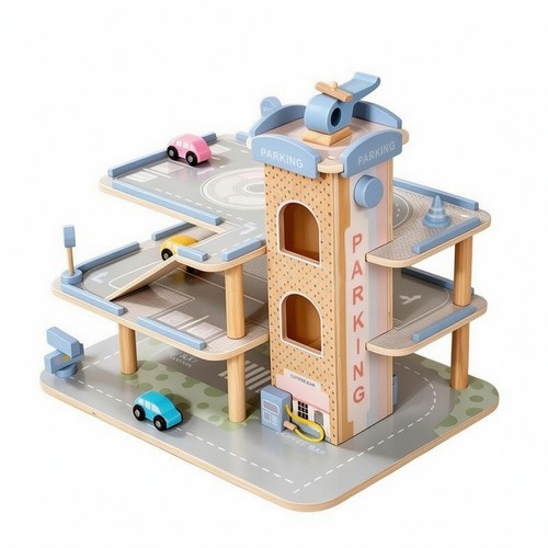 Wooden parking garage playset - wooden,