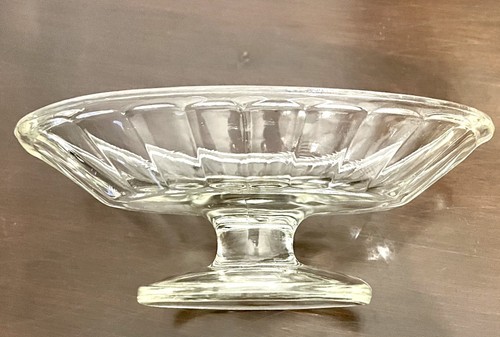 Vintage footed clear glass - footed,