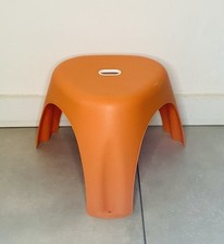 Orange Plastic 3 Legged Smile Stool / Side Table 