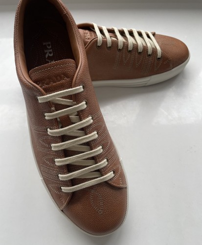 Prada leather trainers - leather,
