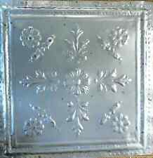 Vintage American Tin Tile Silver Metal Ceiling Wall Cafe Decor 63cm Flower Cross