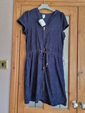 BNWT John Lewis Zip Towelling Dress Cover Up Navy Size Medium