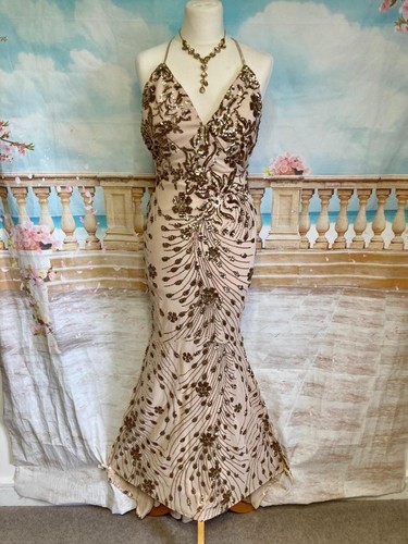 Maxi dress gold sequin - dress, 6