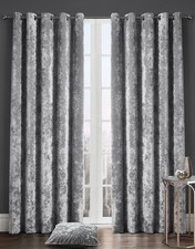 Crushed Velvet Curtains Pair
