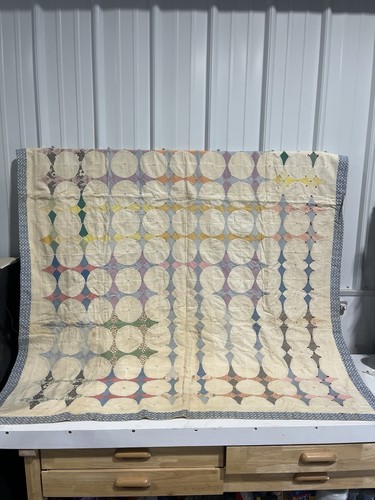 Antique hand quilted full size - hand,