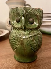 Farnham Pottery Green Glazed Owl Jug