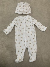 Baby Ralph Lauren Sleepsuit Babygrow And Hat Set BNWOT Size 3M RRP £85