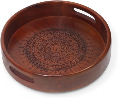 Premium wooden round serving - wooden,