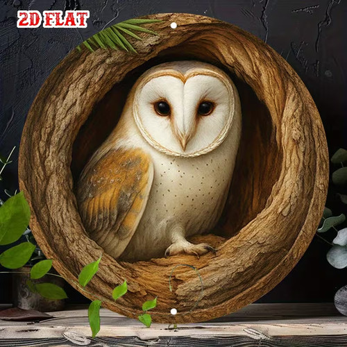 Realistic barn owl - realistic, metal