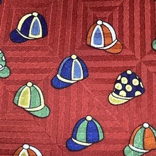 UNBRANDED MENS JOCKEY, HORSE & RACEPOST PRINTED NAVY SILK TIE Y4