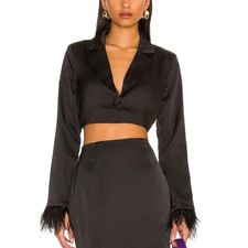 Revolve Black Crop Top MEDIUM
