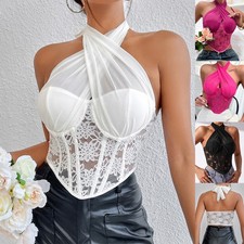 Ladies Sexy Lace Vest Crop