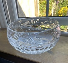 Royal Brierley Vintage Crystal Bowl In Honeysuckle Pattern Signed Stunning Bowl