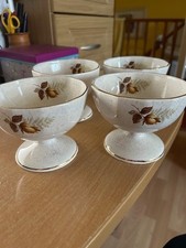 Kernewek Pottery - Autumn Rose -  4 starter bowls on pedastal 11.5d  x 8.5t cm