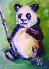 Panda Original Oil Painting