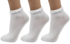 3 Pairs Ladies Lace Top Plain