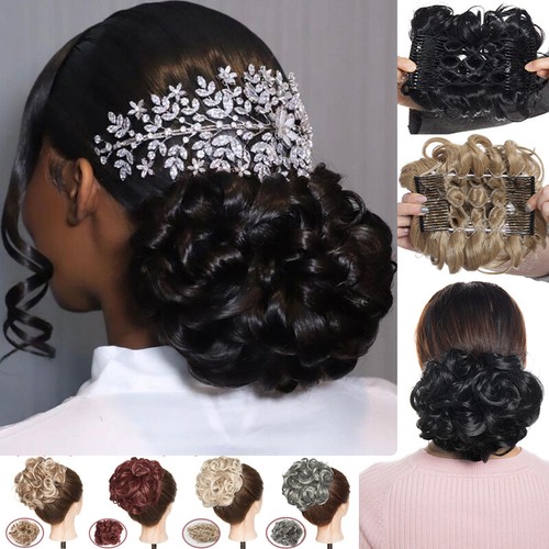 Messy bun combs clip hair - combs, in