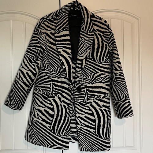 Zara zebra print peacoat