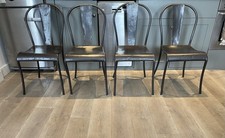 Vintage French Metal Bistro Chairs X4 Dining Chairs Industrial Style