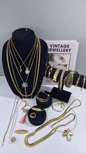 Vintage Jewellery Gold tone 80's Inc Avon  Necklaces Bracelets Brooches Job Lot
