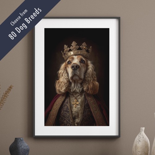 Royal dog portrait print - royal,