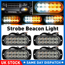 4x 12LED Amber White Strobe