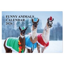 Funny Animal Calendar 2026 A4 12 Month Wall Calendar 2026 UK Funny A3 When Open