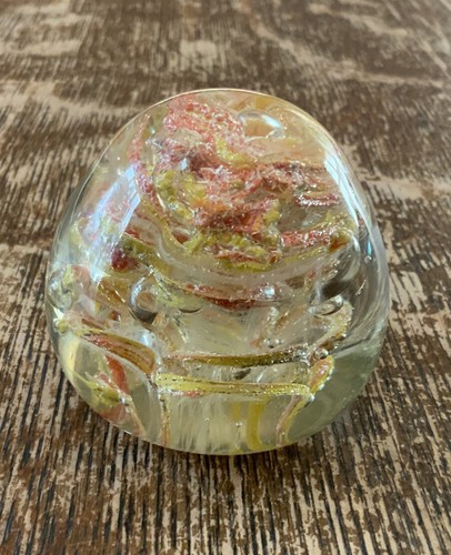Vintage art glass paperweight - glass,