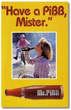 HAVE A PIBB MISTER MR. PIBB SODA POP FRIDGE MAGNET FROM OLD 1980 AD 3.5 X 5.5