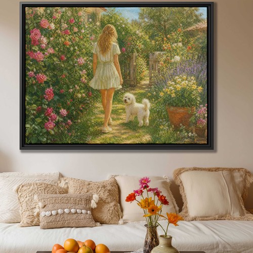 Bichon frise dog oil painting - bichon,