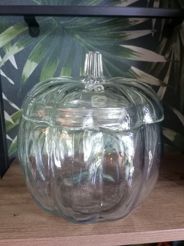 Large glass pumpkin jar - glass, with