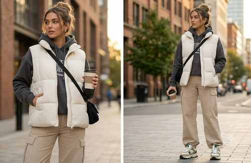 Zara puffer vest womens - zara,