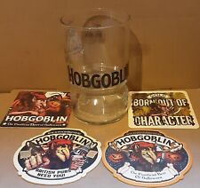 Wychwood Brewery new style Hobgoblin Stubby pint glass & mats homebar mancave