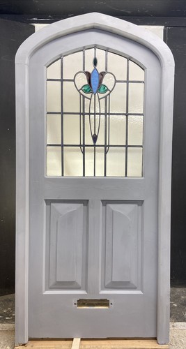 Stained glass front door - front,