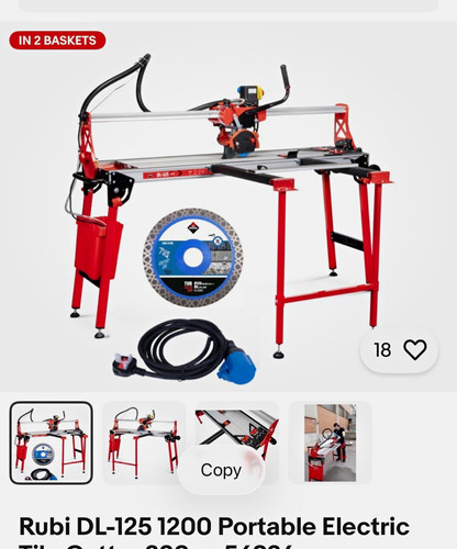 Rubi 125 1200 tile saw - dl-125,