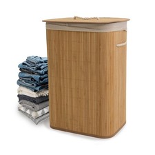 Libbi Lou Bamboo Laundry Basket with Lid – 72L Eco-Friendly Washing Hamper