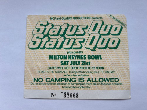 Status quo ticket - quo, stub